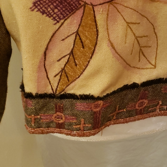 Sandy Sparkman Floral Silk/Wool Jacket-Cadigan Size L - Picture 10 of 16